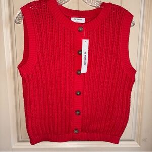 Workshop Republic Clothing Bold Red Sleeveless Cardigan